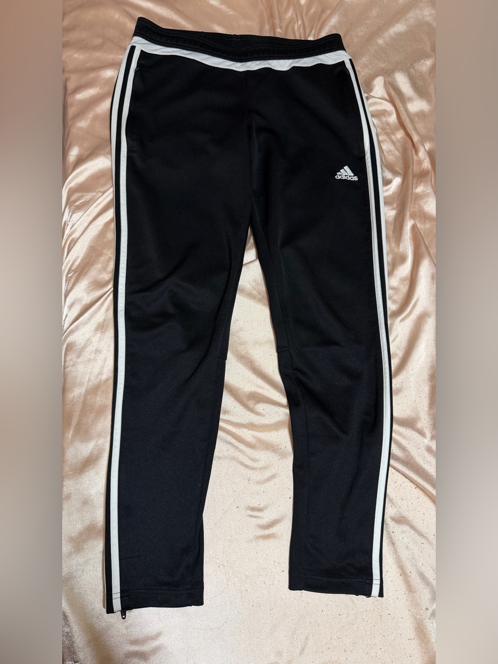 Adidas Black Pants with White Side Stripes